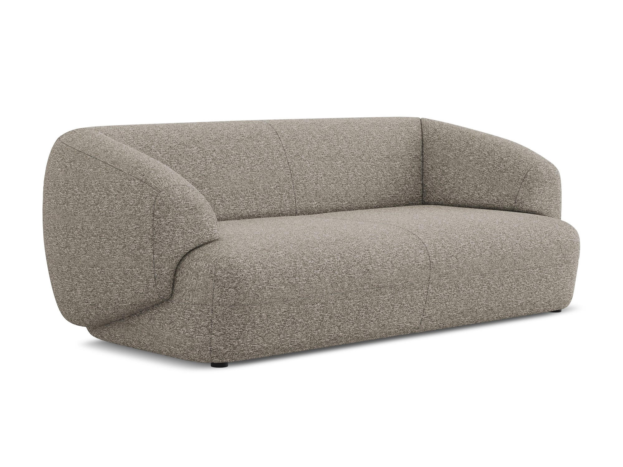 3-SITZER SOFA Strukturstoff Stoff Beige - Greige/Beige, Kunststoff/Textil (212/81/98cm) - Makamii