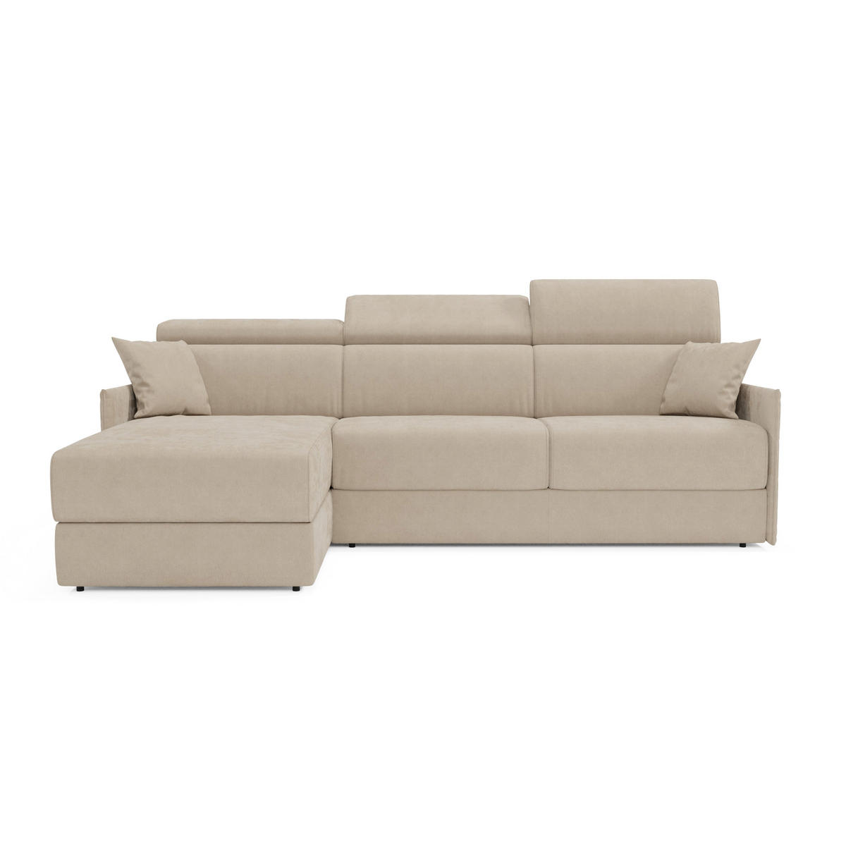 ECKSOFA Miryam - Beige, Metall (232/98cm) - Divani.store