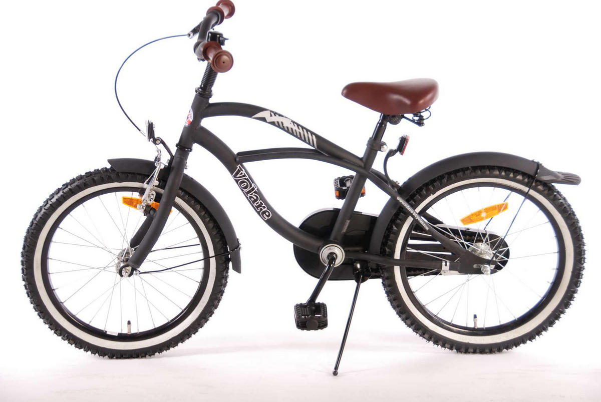 KINDERFAHRRAD Black Cruiser - Jungen - 18 Zoll - Rücktritt + Handbremse - Schwarz - Schwarz, Metall (65cm) - TPFSports