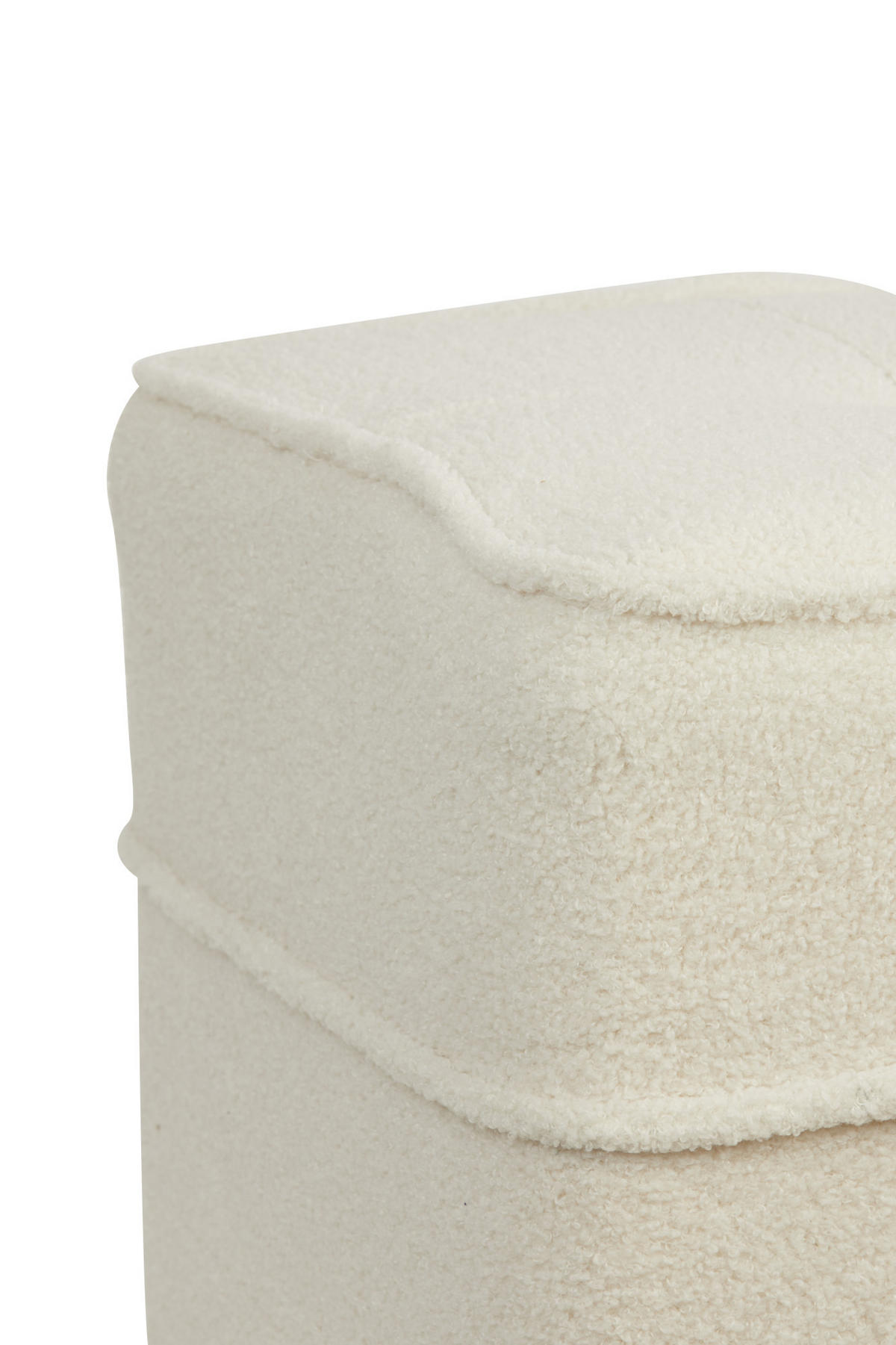 SITZPOUF Kiki Weiß 40/40/35 cm - Weiß, Textil (40/35/40cm) - Light & Living