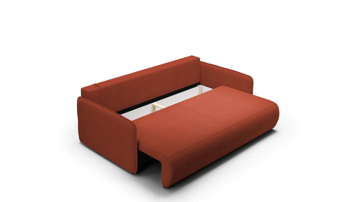SCHLAFSOFA 4-Sitzer Rot - Rot, Textil (216/86/105cm) - Furnisell
