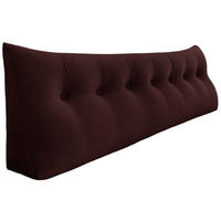 RÜCKENKISSEN für Bett Samt Braun 200 cm - Haselnussfarben, Textil (50/200cm) - Vercart