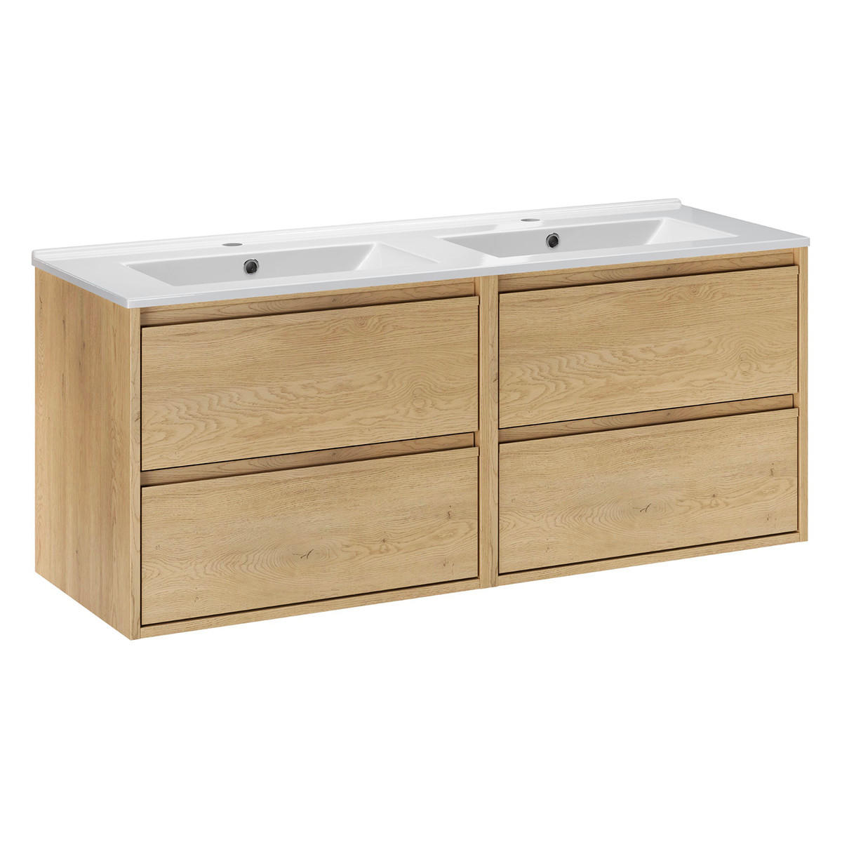 BADMÖBEL 121cm Edmé 2er-Set Holz - Braun, Holzwerkstoff (121/52/46cm) - Petits-meubles