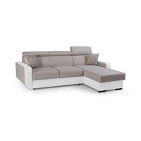 ECKSOFA - Pedro - Beige + Weiß - Beige/Weiß, Textil (236/165cm) - Möblo