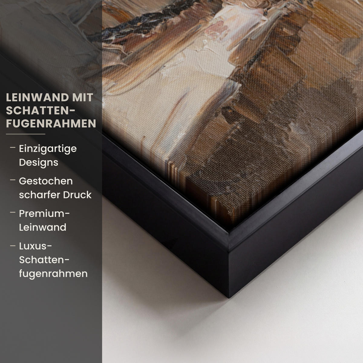 LEINWAND Bilder mit Rahmen - Ölgemälde - Frau - Wein - 50x70 - Hellbraun, Textil (50/70cm) - MuchoWow