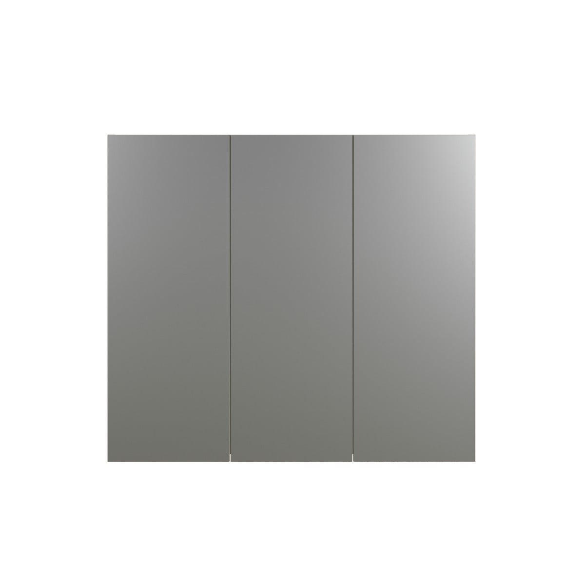 BADEZIMMERSCHRANK mit spiegel und 3 türen - purebliss 90/20/80 cm - Anthrazit, Holzwerkstoff (90/80/20cm) - Trendteam