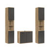 BADMÖBEL-SET 3-teilig Der Steuermann - Anthrazit, Holzwerkstoff (136/180/34cm) - Mokebo