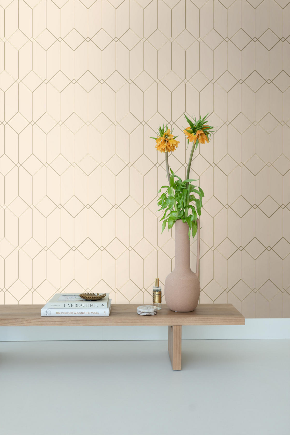 TAPETE Art Decó Muster 53 cm x 10.05 m - Beige, Papier (53/1000cm) - ESTAhome