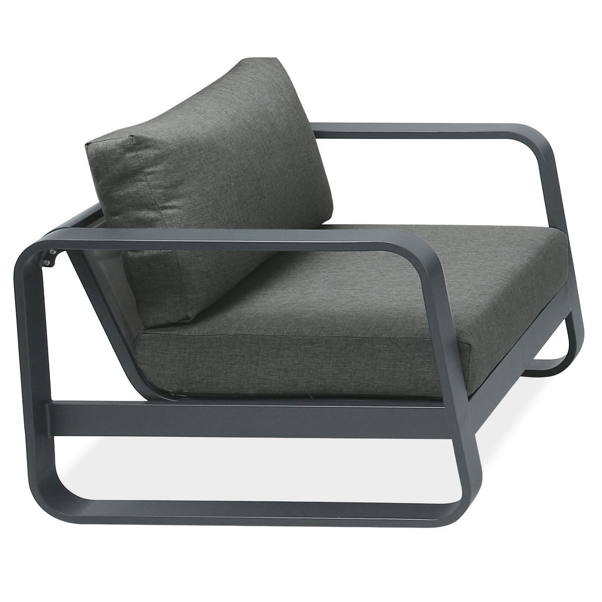 ZAHRADNÍ SADA Selene se sofa, křesly a konferenčním stolkem, pro 5 osob, kovové nohy, tmavě šedá - tmavě šedá, kov - Beautysofa