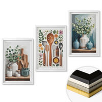 WANDBILDER 3er-Set - 40x60 cm Weißer Rahmen - Küchenaccessoires auf pflanzlicher Basis - Weiß, Kunststoff (40/60cm) - ArtPrintCave