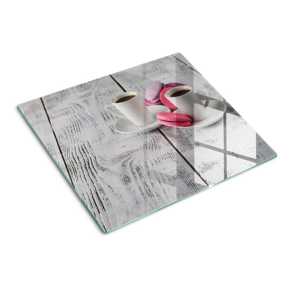 GLASPLATTE 60x52 cm Kaffee und Kekse - Pink, Glas (60/0.4/52cm) - TULUP