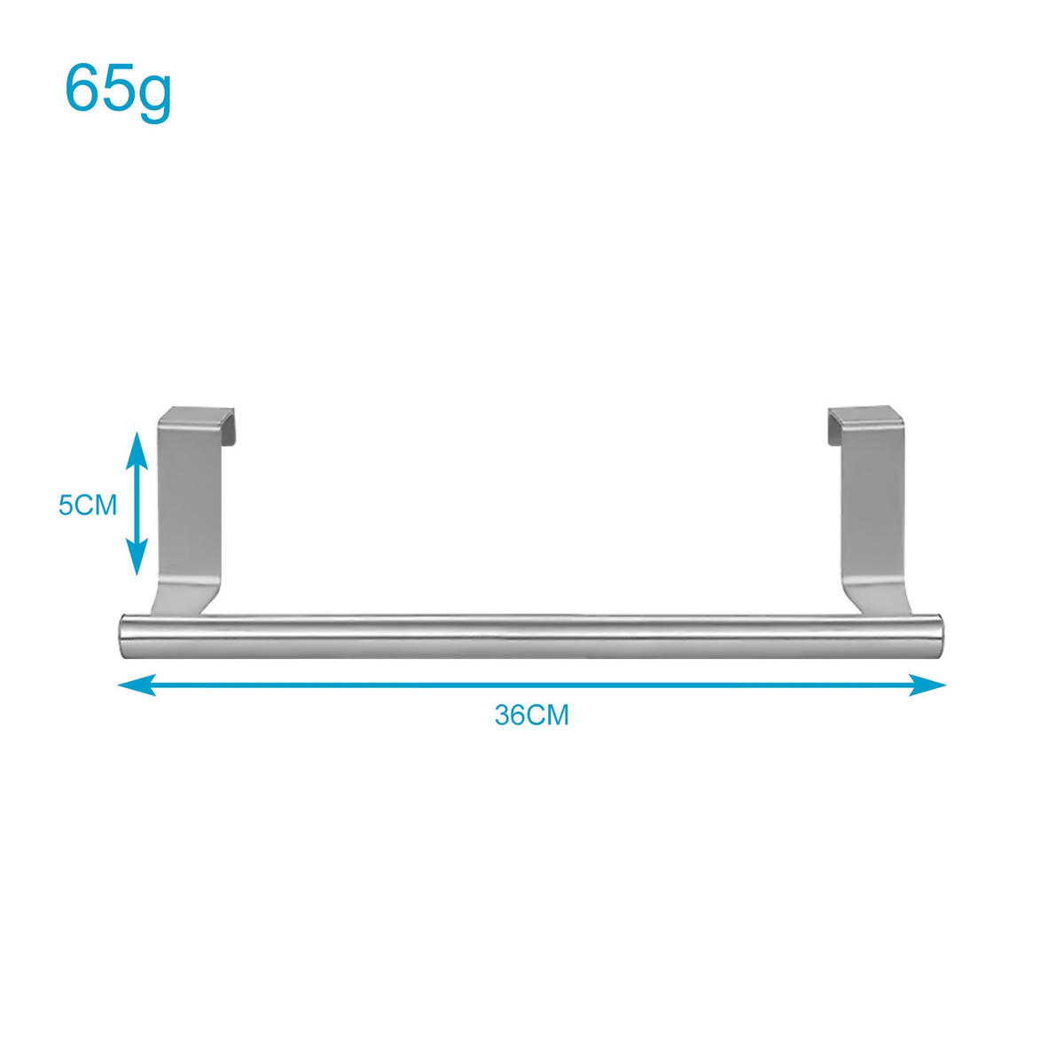 HANDTUCHHALTERUNG 36/5/6.5 cm - Silberfarben, Metall (5/6.5/36cm) - Intirilife