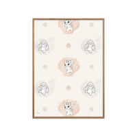 POSTER mit Rahmen Disney - Disney - Stitch Bubble Pattern - Eichefarben/Multicolor, Holz/Papier (30/40cm) - Poster&Frame