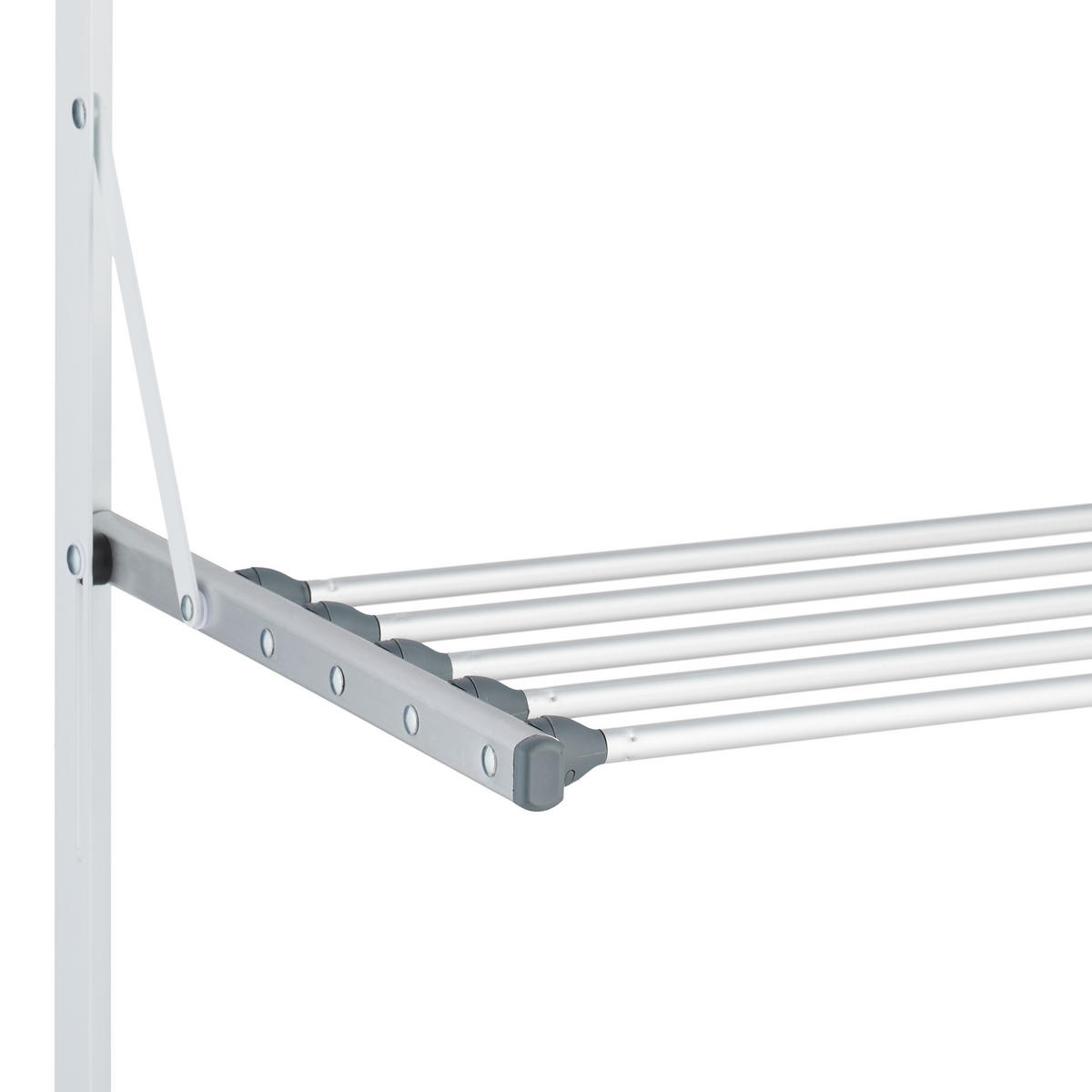 STOJAN na prádlo - strieborná, kov/textil (47/125/36cm) - Relaxdays