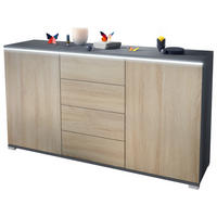 SIDEBOARD Faro Eiche sägerau - Eiche San Remo, Holzwerkstoff (138.5/75.5/35cm) - Vladon