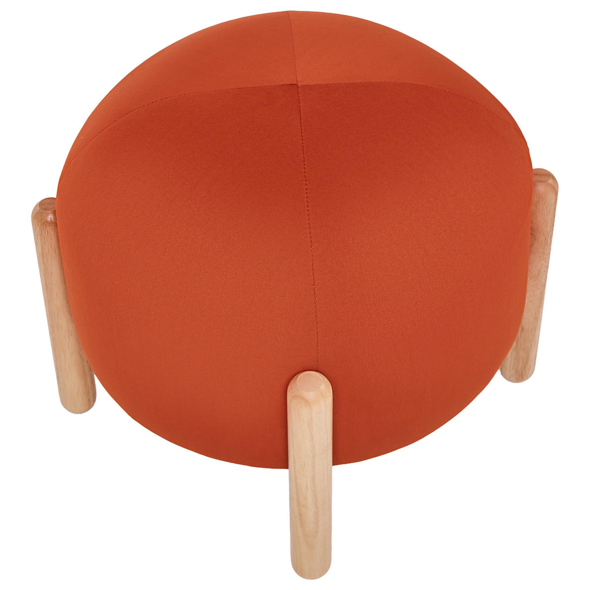TABURET catifea portocaliu Helen - maro deschis, material textil (40/38/40cm) - Beliani