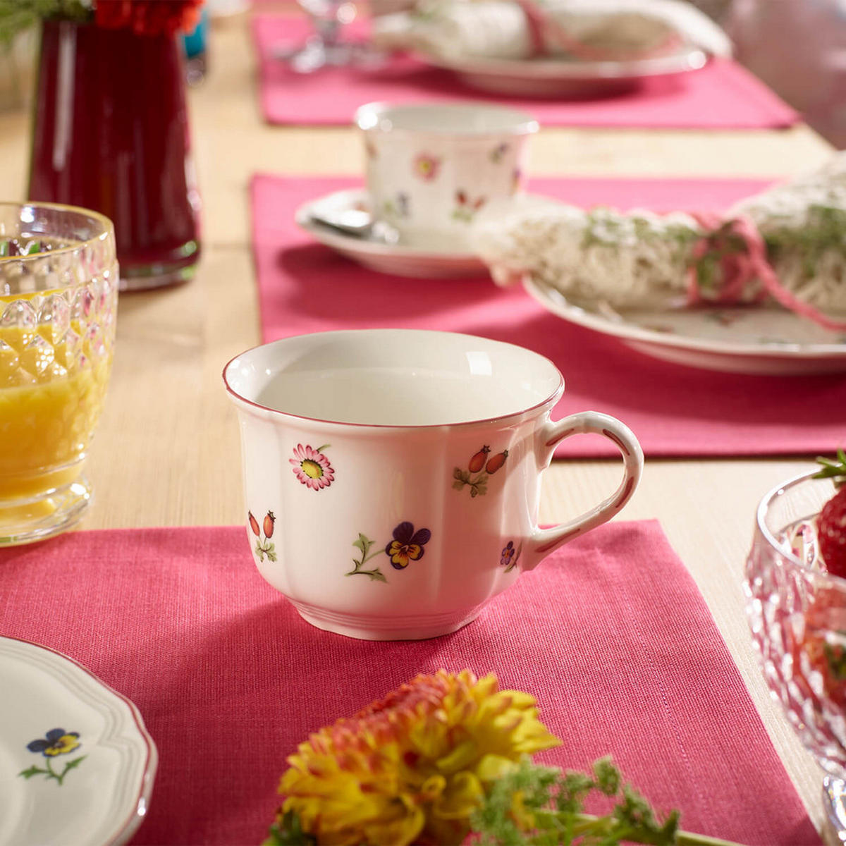 FRÜHSTÜCKSTASSEN MIT UNTERTASSEN Petite Fleur bunt 260 ml 6er Set - Multicolor, Keramik (0.26L) - Villeroy & Boch