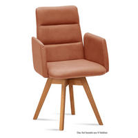 ARMLEHNSTUHL drehbar (8er-Set) Dorit 52x92x60 Eiche geölt/Cognac - Cognac/Eichefarben, Kunststoff (60/92/52cm) - 58aufmkessel
