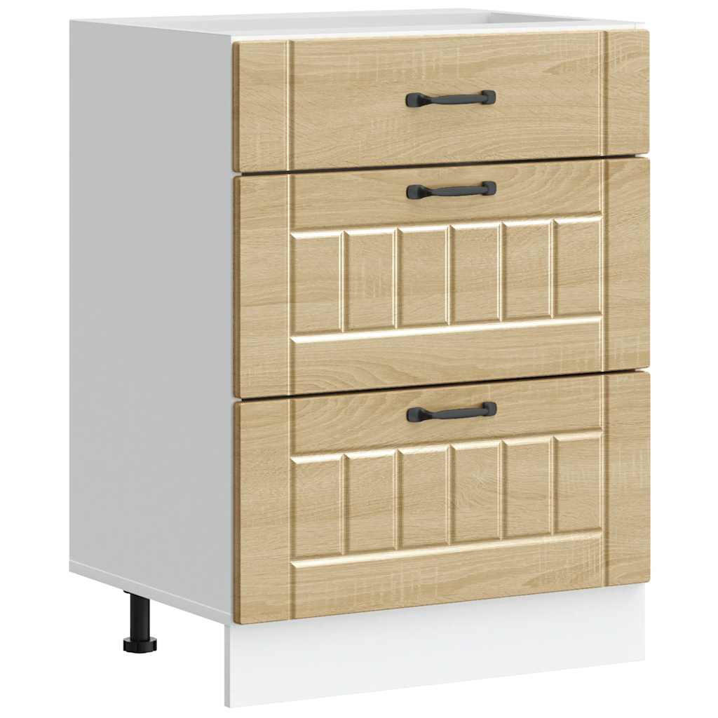 KÜCHEN-UNTERSCHRANK Lucca Sonoma-Eiche Holzwerkstoff - Braun, Holzwerkstoff (46/81.5/60cm) - vidaXL