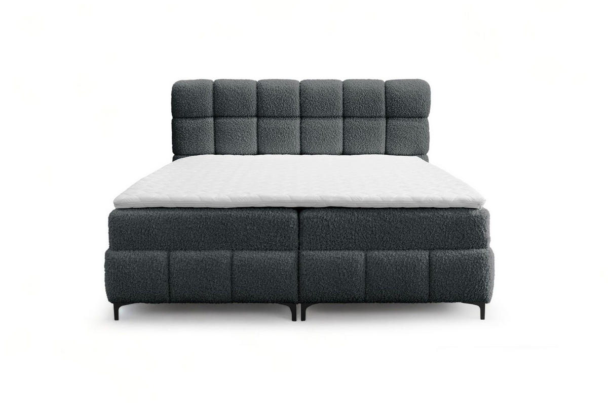 BOXBETT Sophie In Rolf - Dunkelgrau, Holzwerkstoff/Textil (160/200cm) - Fun Möbel