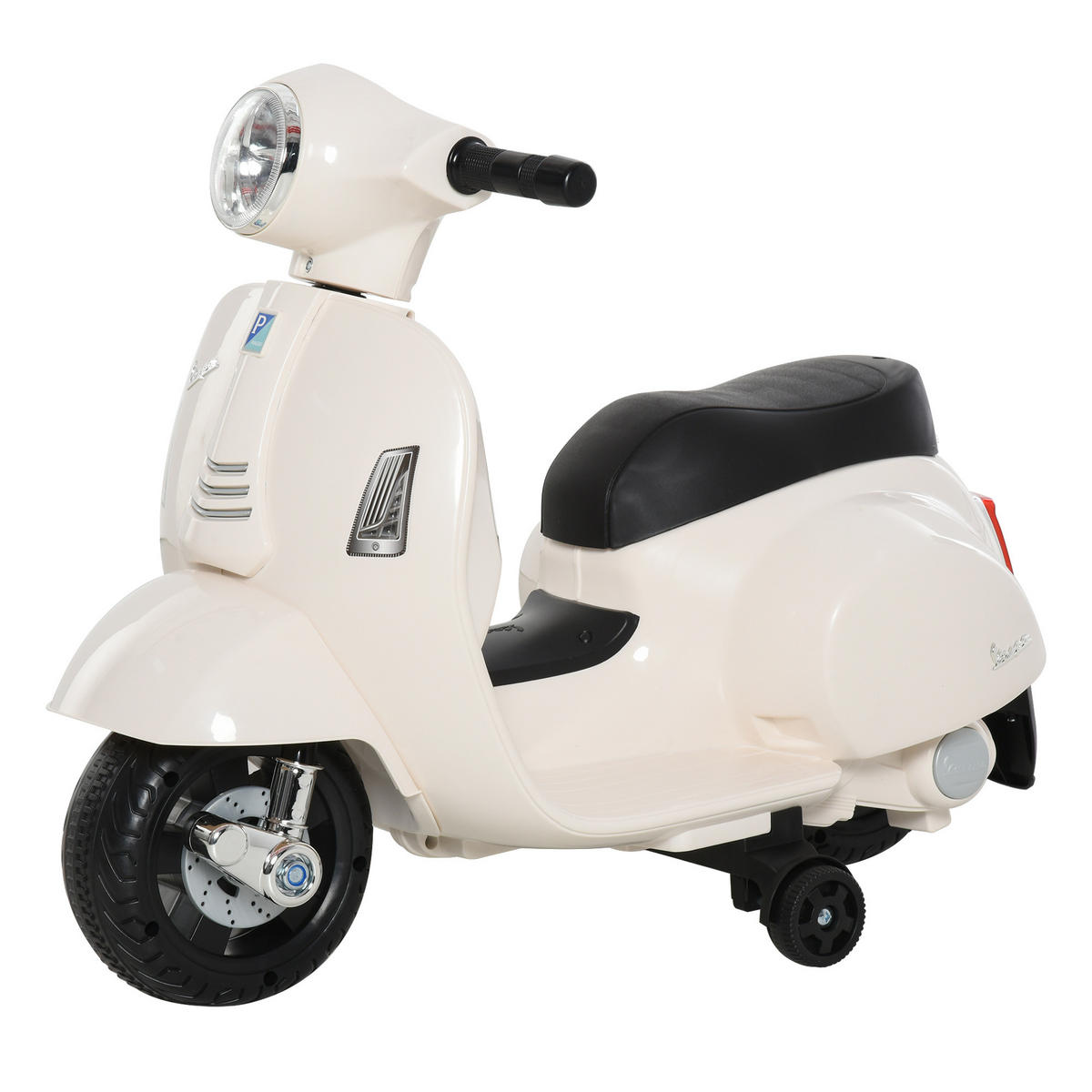 ELEKTRO-KINDERMOTORRAD DE-06096 VESPA lizenziert mit LED und Sound Weiß - Weiß, Kunststoff/Metall (66.5/38/52cm) - ComfortXL