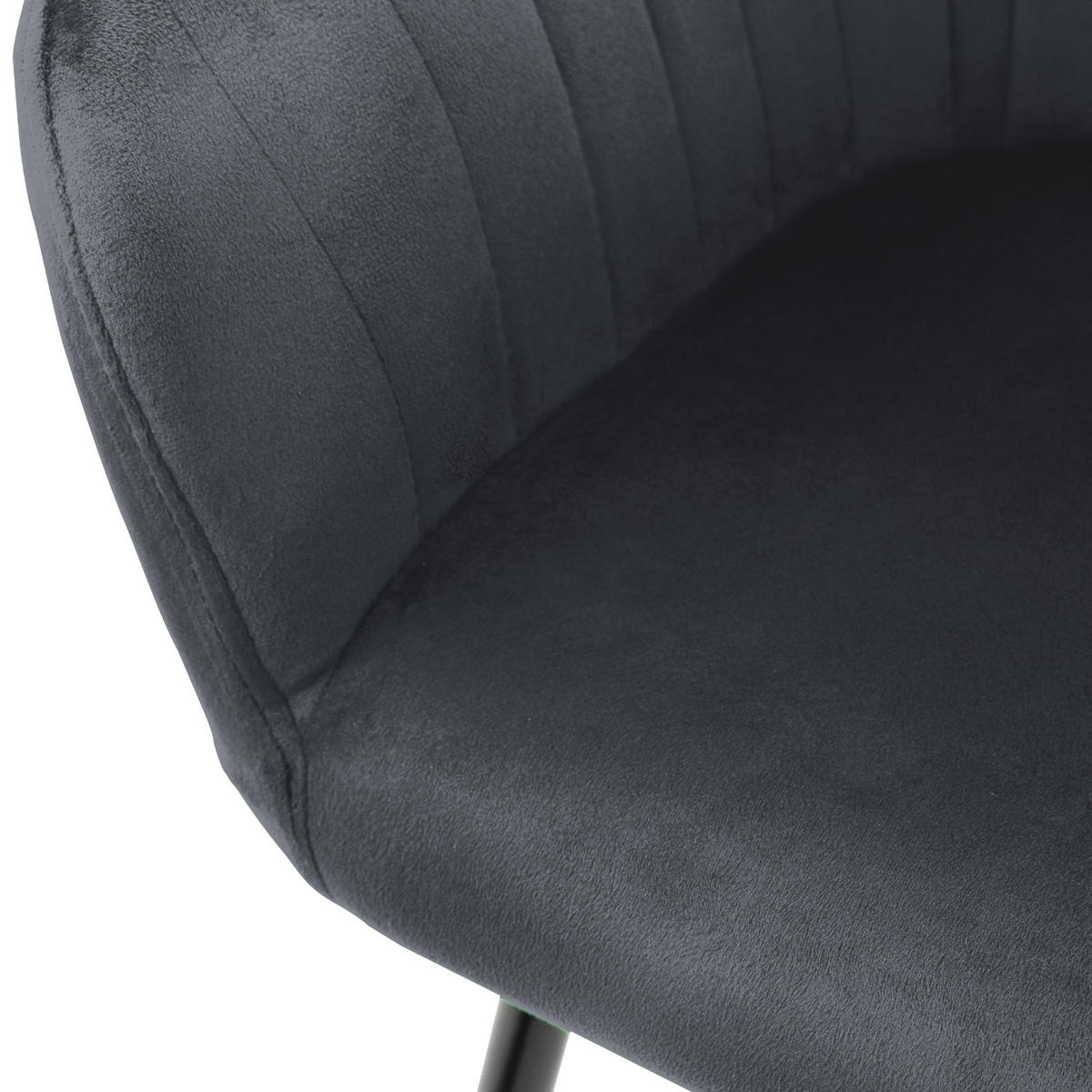STUHL Samt grau - Grau, Metall (60/84/58cm) - ML-DESIGN