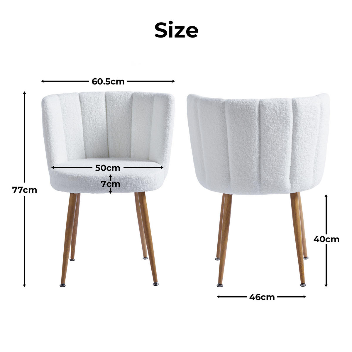STUHL-SET DE-36420 2 Stück mit Kurzflorbezug Weiß - Weiß, Metall (54/77/60cm) - ComfortXL
