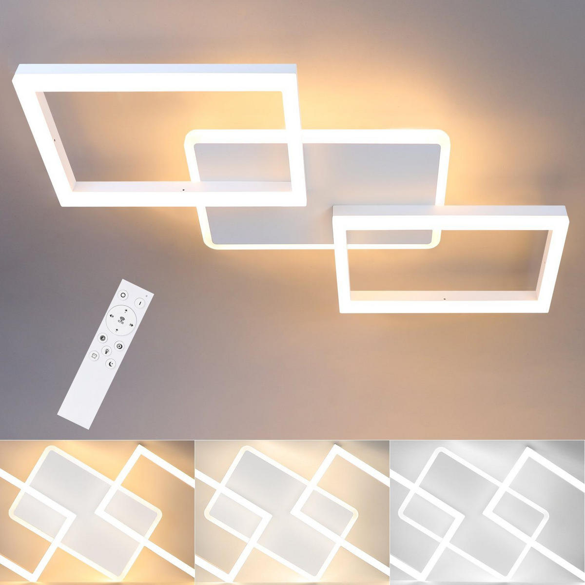 LED-DECKENLEUCHTE Marco 54/35/6 cm - Weiß, Metall (54/35/6cm) - Nettlife