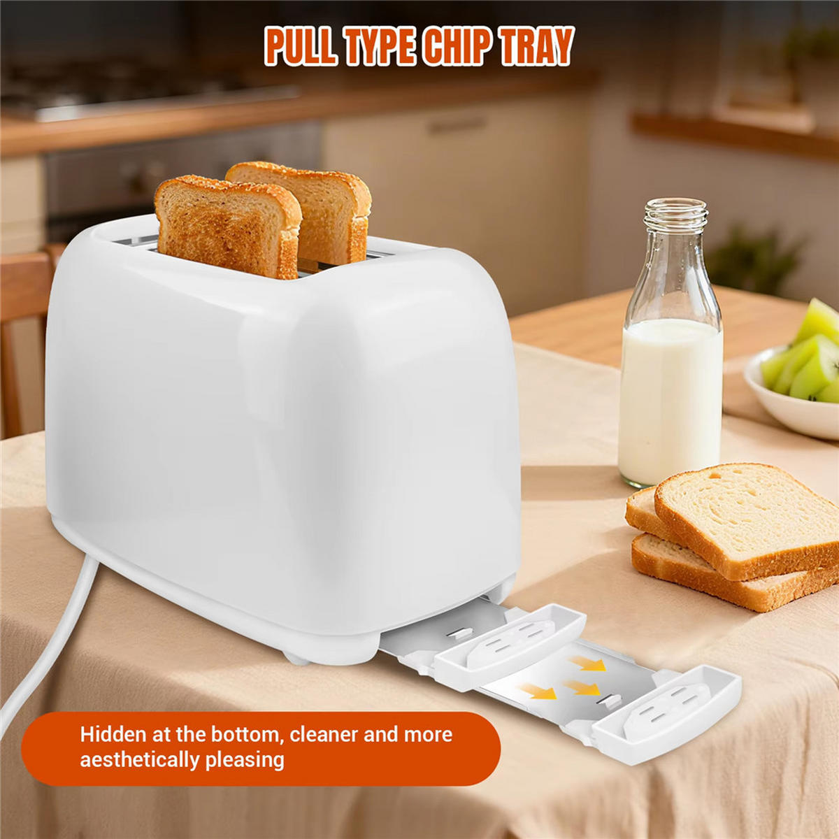 TOASTER 2 Scheiben 6 Modi 230V Sandwich Maker Frühstücksgerät - Weiß, Kunststoff (24/17/11cm) - Kaket