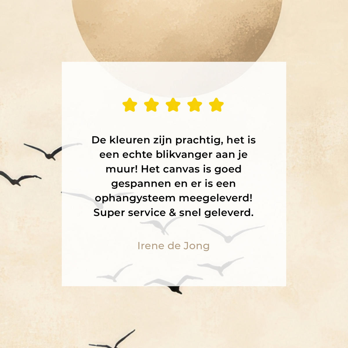 LEINWANDBILD Landschaft - Japandi - Vogel 90x90 cm - Beige, Textil (90/90cm) - MuchoWow