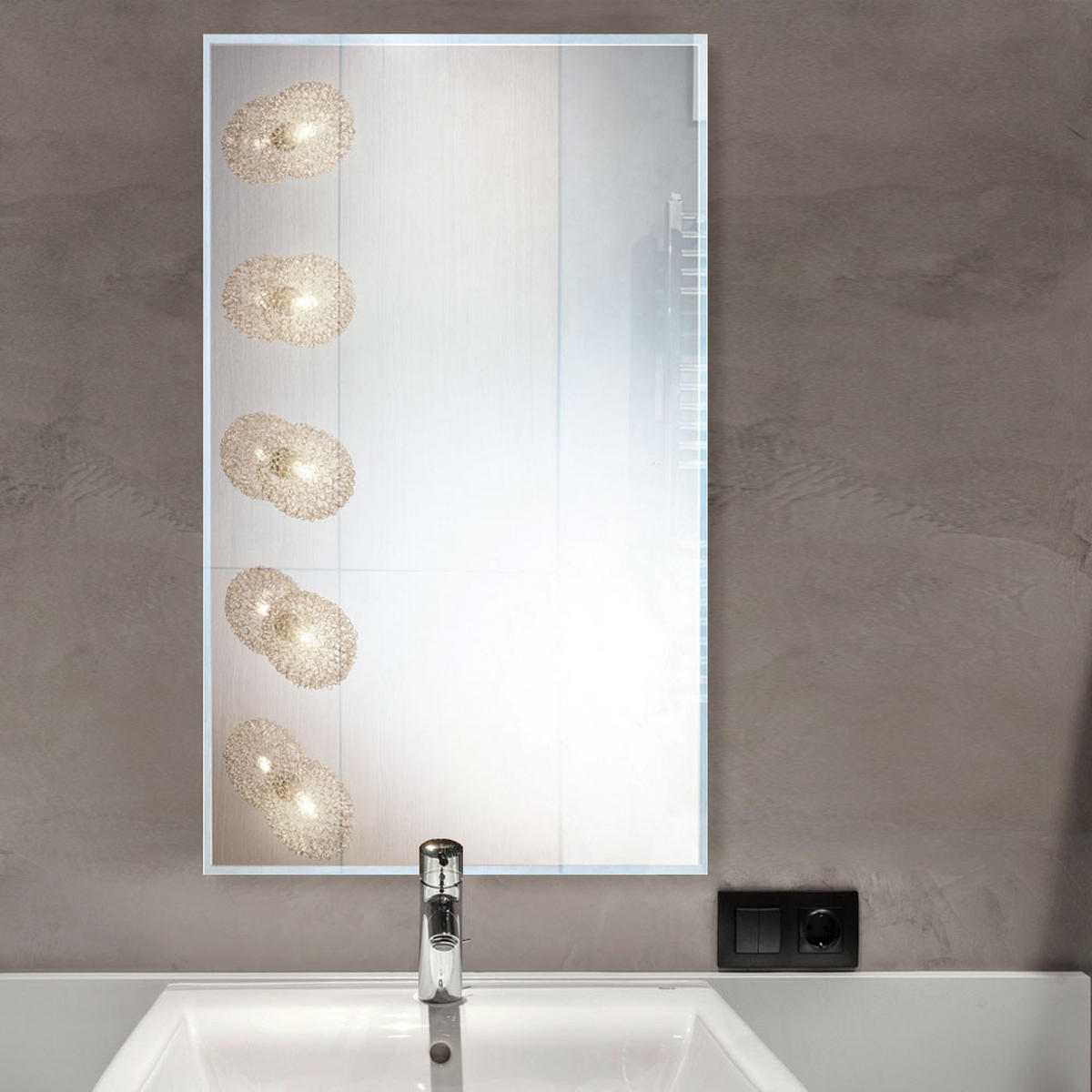 WANDLEUCHTE Metall Silber 5 flammig - Silberfarben, Metall (90/60/90cm) - Globo Lighting