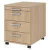 ROLLCONTAINER - 3 Materialschubladen 58/42,8/59 cm in Eichefarben Chromgriff (Metall) - Eichefarben, Holzwerkstoff (42.8/59/58cm) - bümö