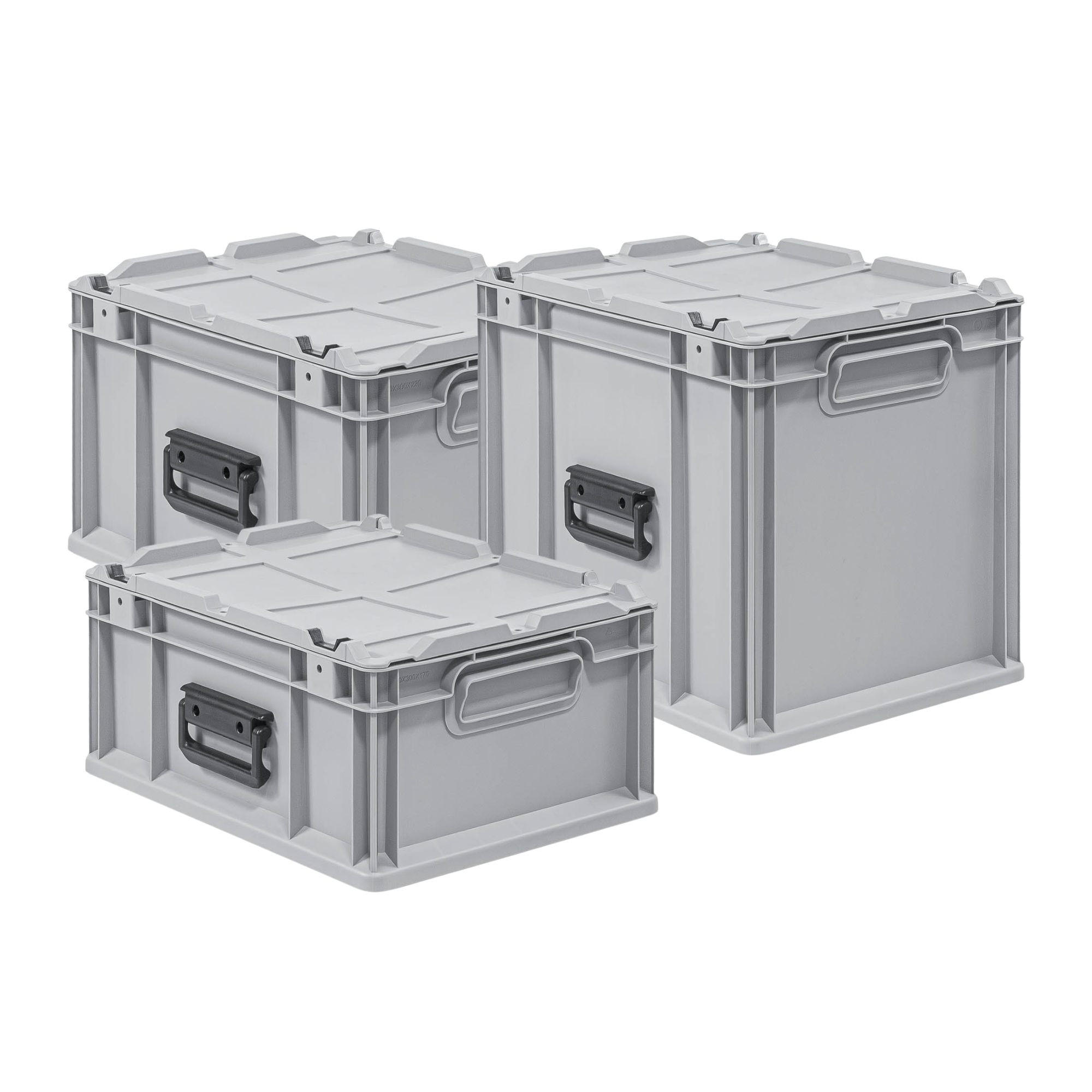 Thumbnail - Proregal Eurobox, Grau, Kunststoff, Rechteckig, 30x23.5x40 cm, Ordnen & Aufbewahren, Aufbewahrungsboxen