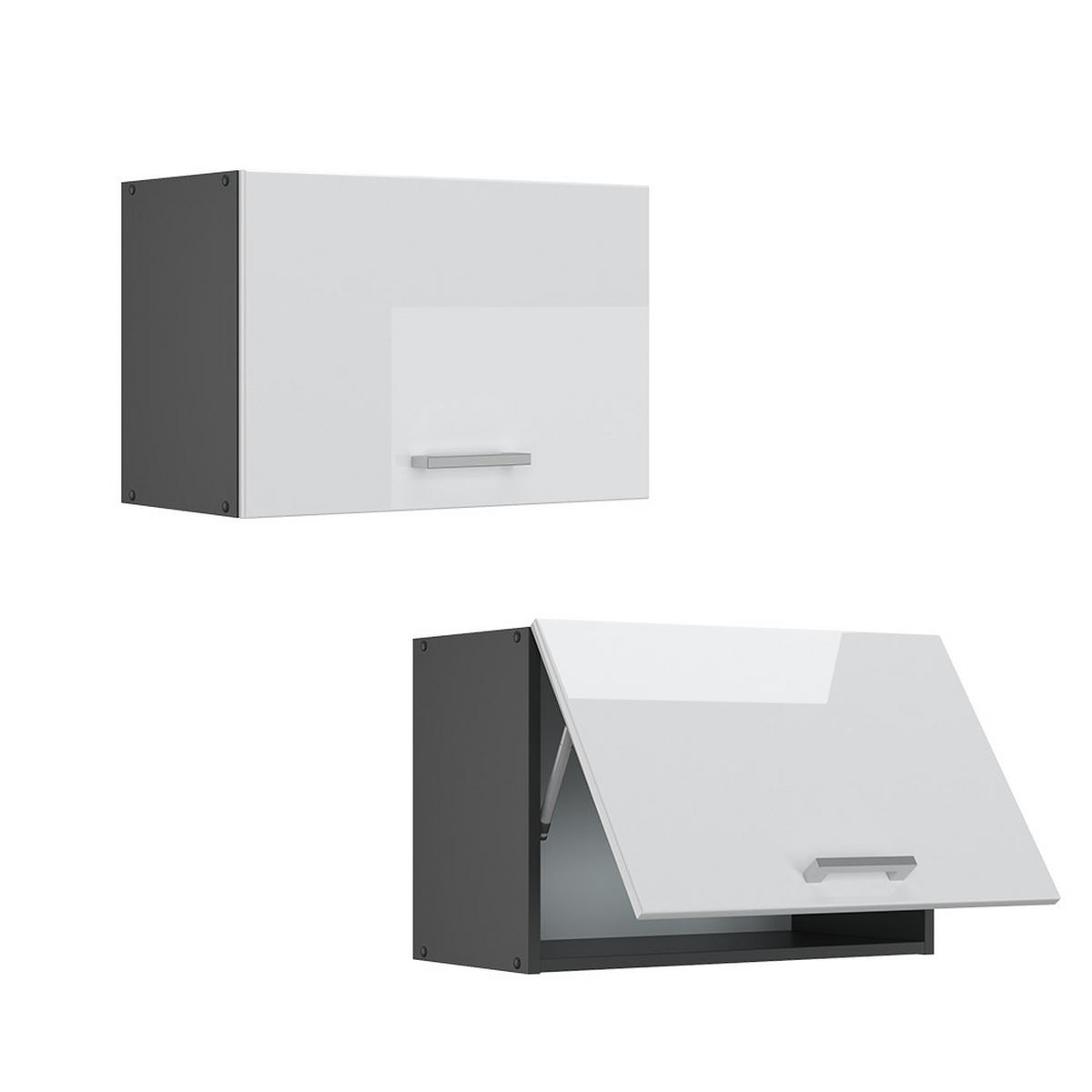 HÄNGESCHRANK R-Line Weiß Hochglanz 60 cm Flach - Weiß Hochglanz/Anthrazit, Holzwerkstoff (60/40/31cm) - Vicco