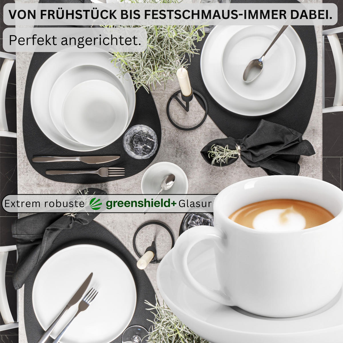 KAFFEETASSEN SET MARLO - 12 teilig aus Porzellan - Weiß, Keramik (14/6/14cm) - Sänger