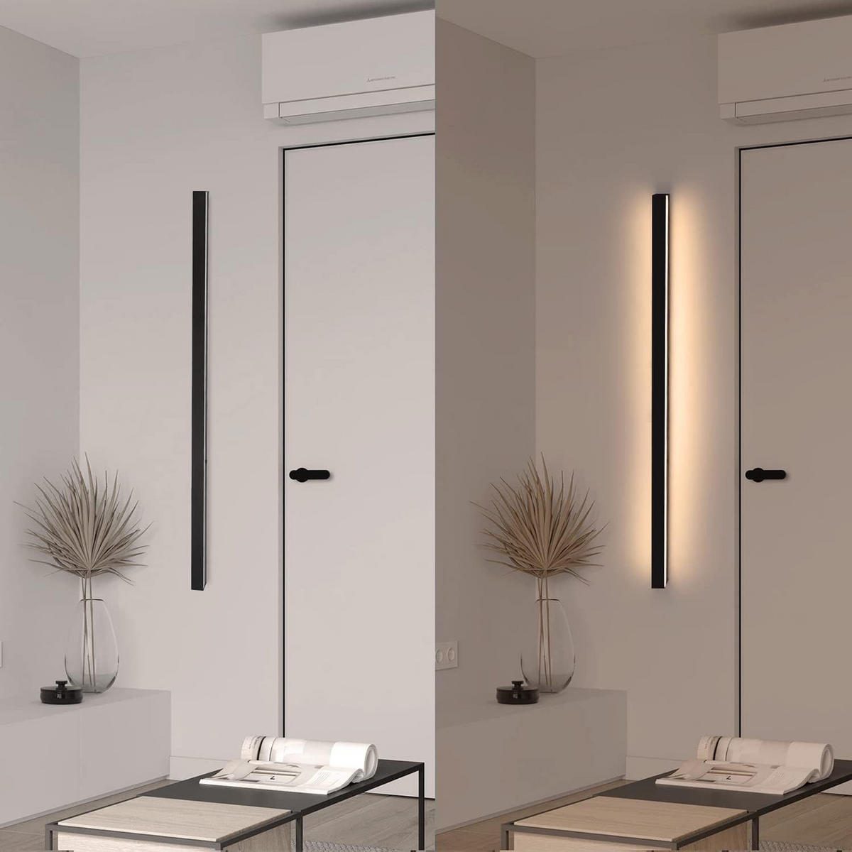 LED - WANDLEUCHTE Dünthar 3.8/100.0/2.5 cm - Schwarz, Metall (3.8/100/2.5cm) - ZMH