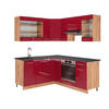 ECKKÜCHE Fame-Line Bordeaux Hochglanz/Goldkraft Eiche 160 x 190 cm AP Anthrazit - Bordeaux/Eiche Wotan, Holzwerkstoff (190/81.6/60cm) - Vicco