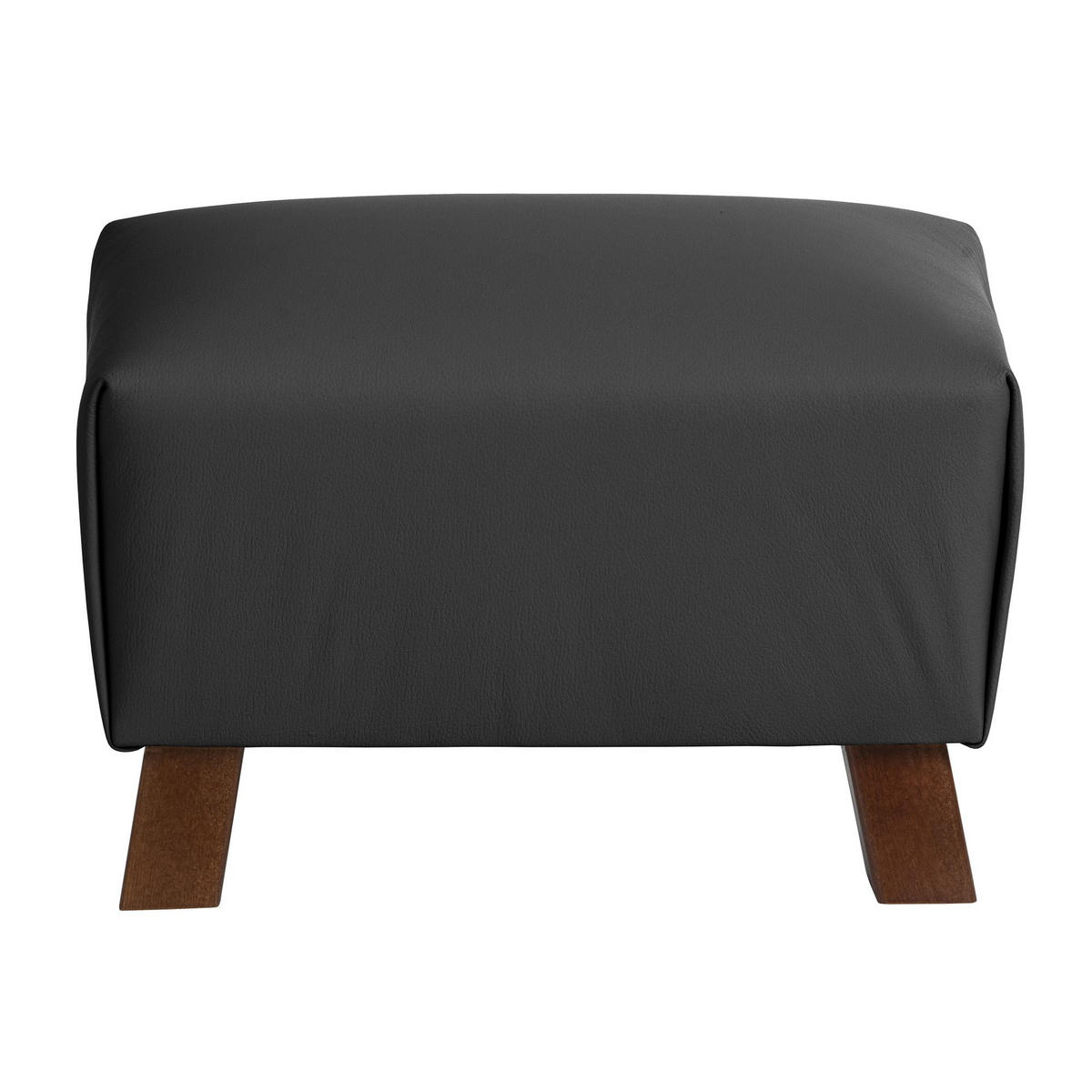 POLSTERHOCKER Kaylah pigmentiertes Nappaleder schwarz - Schwarz, Leder (28/28/40cm) - 58aufmkessel