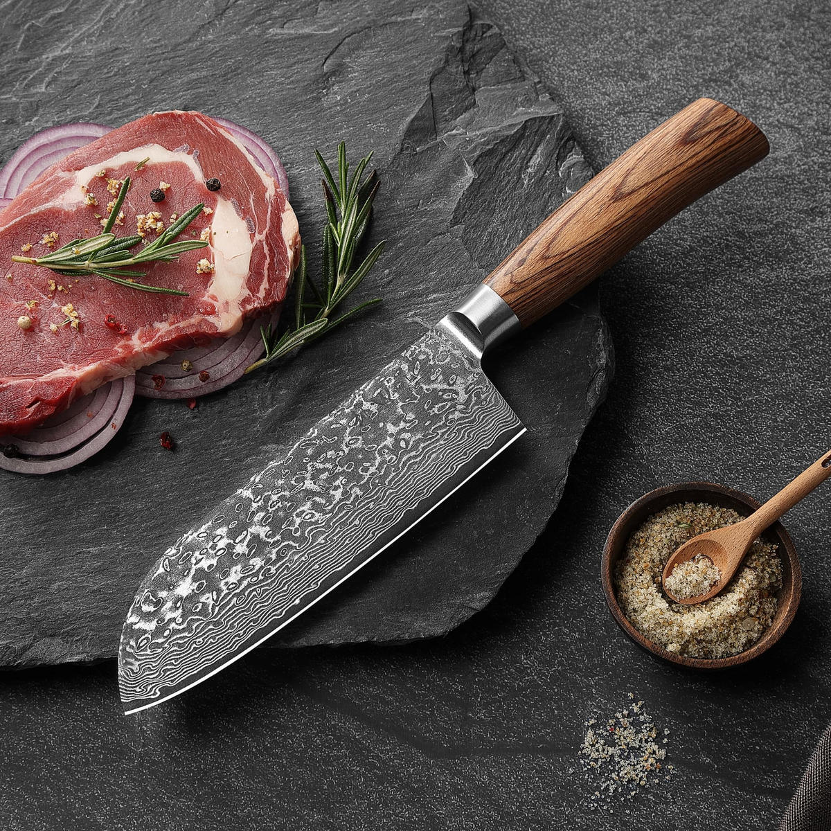 SANTOKUMESSER 17 cm - Braun, Holz/Metall (32cm) - Wakoli