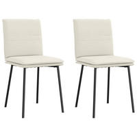 ESSZIMMERSTÜHLE Vera 2er-Set Creme Samt Polsterstühle - Creme, Textil (45/83/54cm) - DELUKE