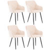 ARMLEHNENSTUHL 4er Set Samt beige - Beige/Schwarz, Textil/Metall (47/84/44cm) - CLP