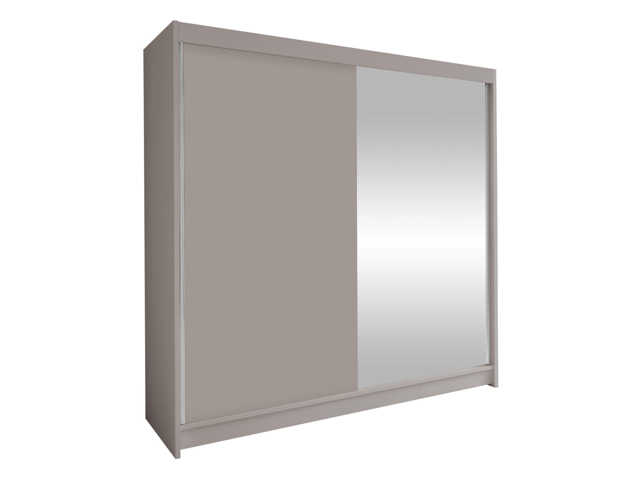 SCHWEBETÜRENSCHRANK Talin I - Kaschmir/Silberfarben, Holzwerkstoff/Metall (180/215/58cm) - MIRJAN24