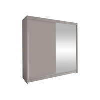 SCHWEBETÜRENSCHRANK Talin I - Kaschmir/Silberfarben, Holzwerkstoff/Metall (180/215/58cm) - MIRJAN24