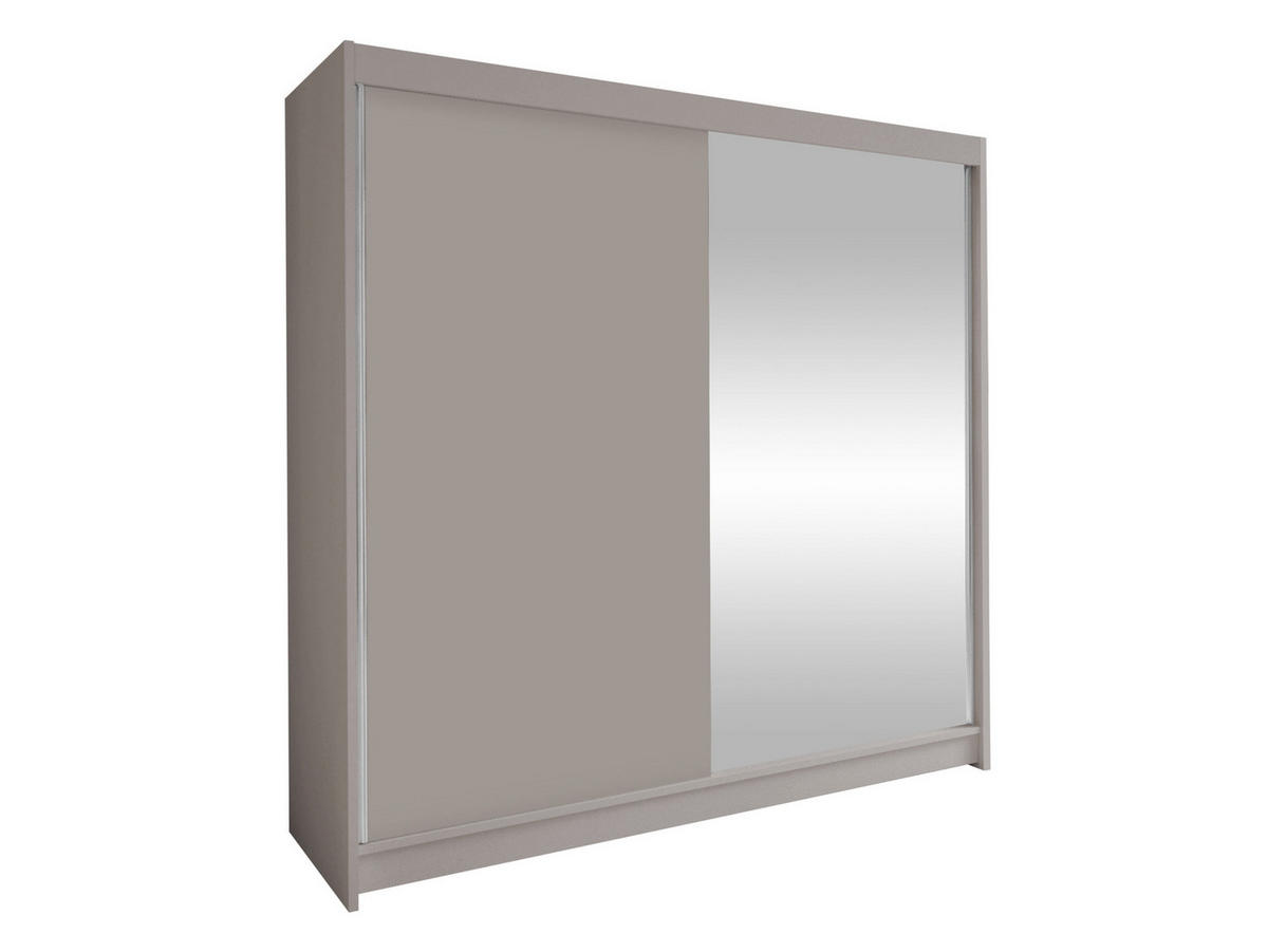 SCHWEBETÜRENSCHRANK Talin I - Kaschmir/Silberfarben, Holzwerkstoff/Metall (180/215/58cm) - MIRJAN24