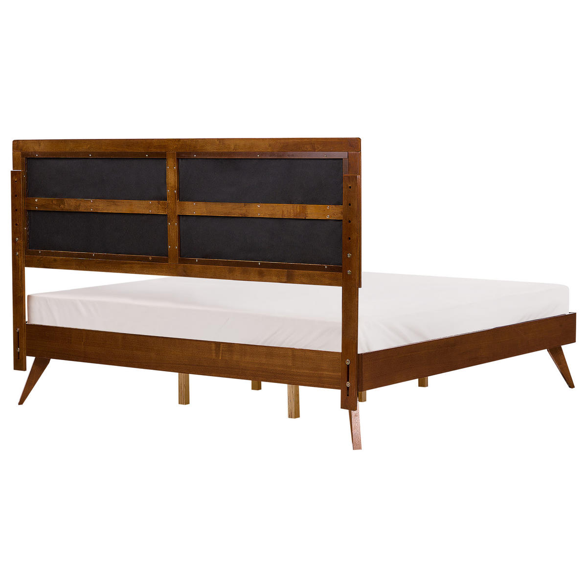 BETT mit Lattenrost 180/200 cm Dunkelbraun Poissy - Dunkelbraun/Beige, Holzwerkstoff (180/200cm) - Beliani