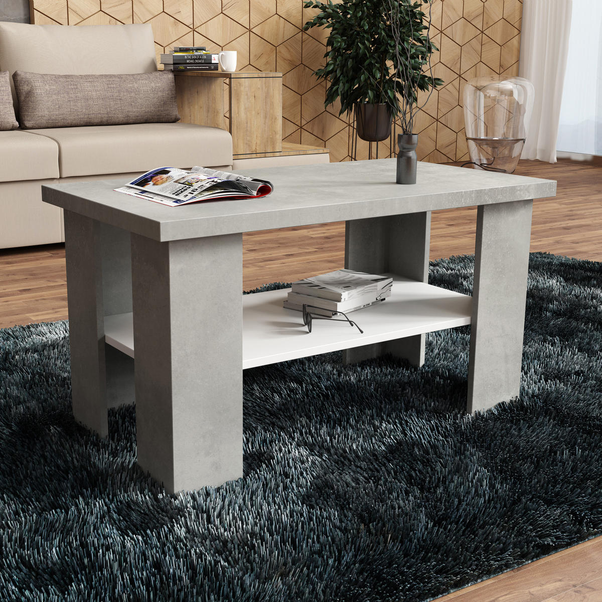 COUCHTISCH LAURA 90 cm Titanfarben - Titanfarben, Holzwerkstoff (45/90/50cm) - MASSENO