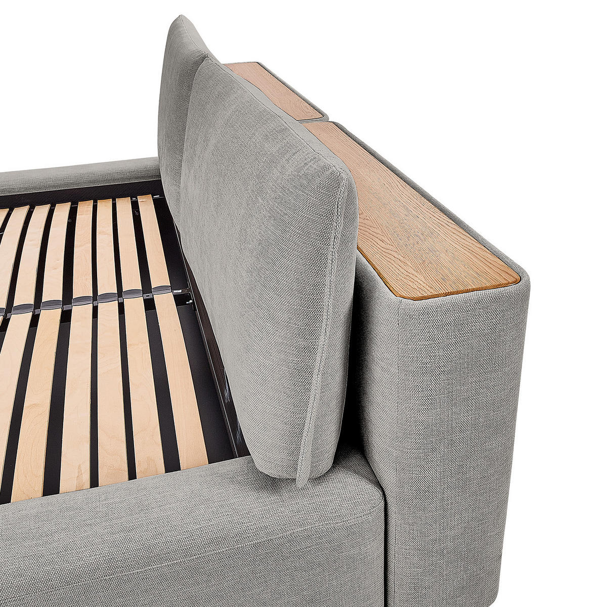 POLSTERBETT - Hellgrau, Textil (140/200cm) - home24