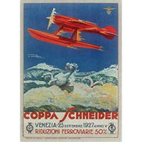 POSTER Venezia Flugzeuge 1927 A4 Schwarzer Rahmen - Schwarz, Papier (29.7/5/21cm) - Nacnic