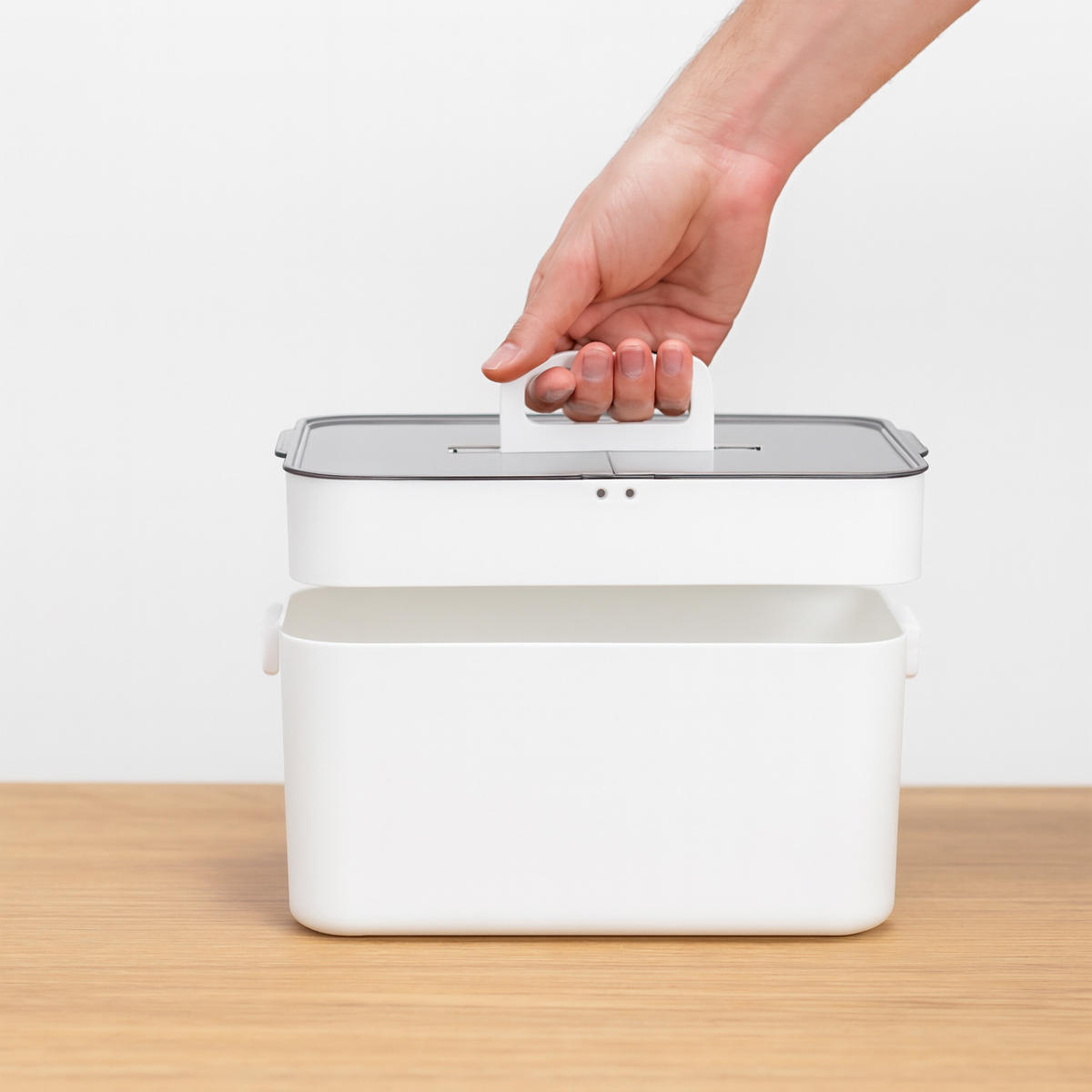 HAUSAPOTHEKE - Weiß/Grau, Kunststoff (28.5/22/21.5cm) - Relaxdays