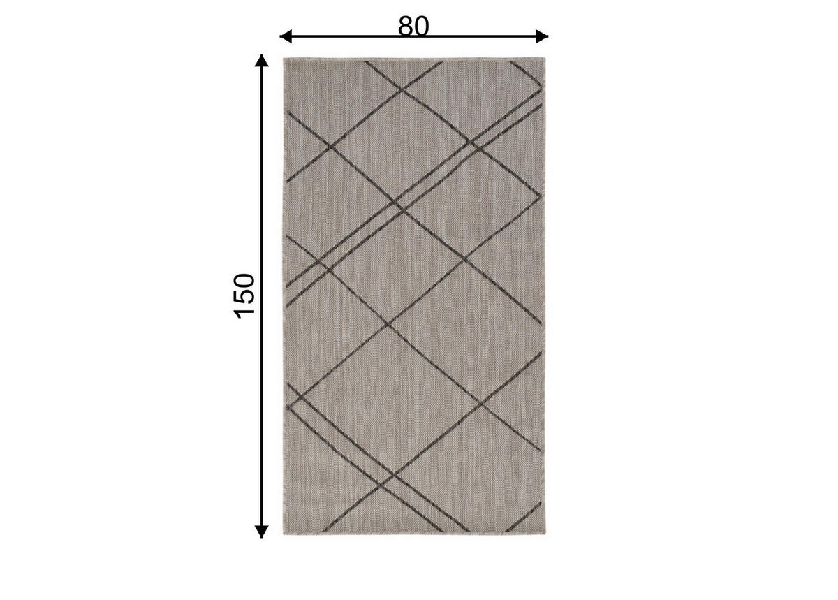 OUTDOOR-TEPPICH Terrace Hellgrau/Beige 80x150 cm - Multicolor, Textil (80/150cm) - Vercai Rugs